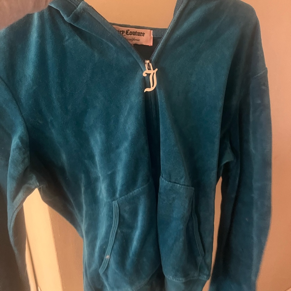 Juicy Couture Teal Velour Hoodie